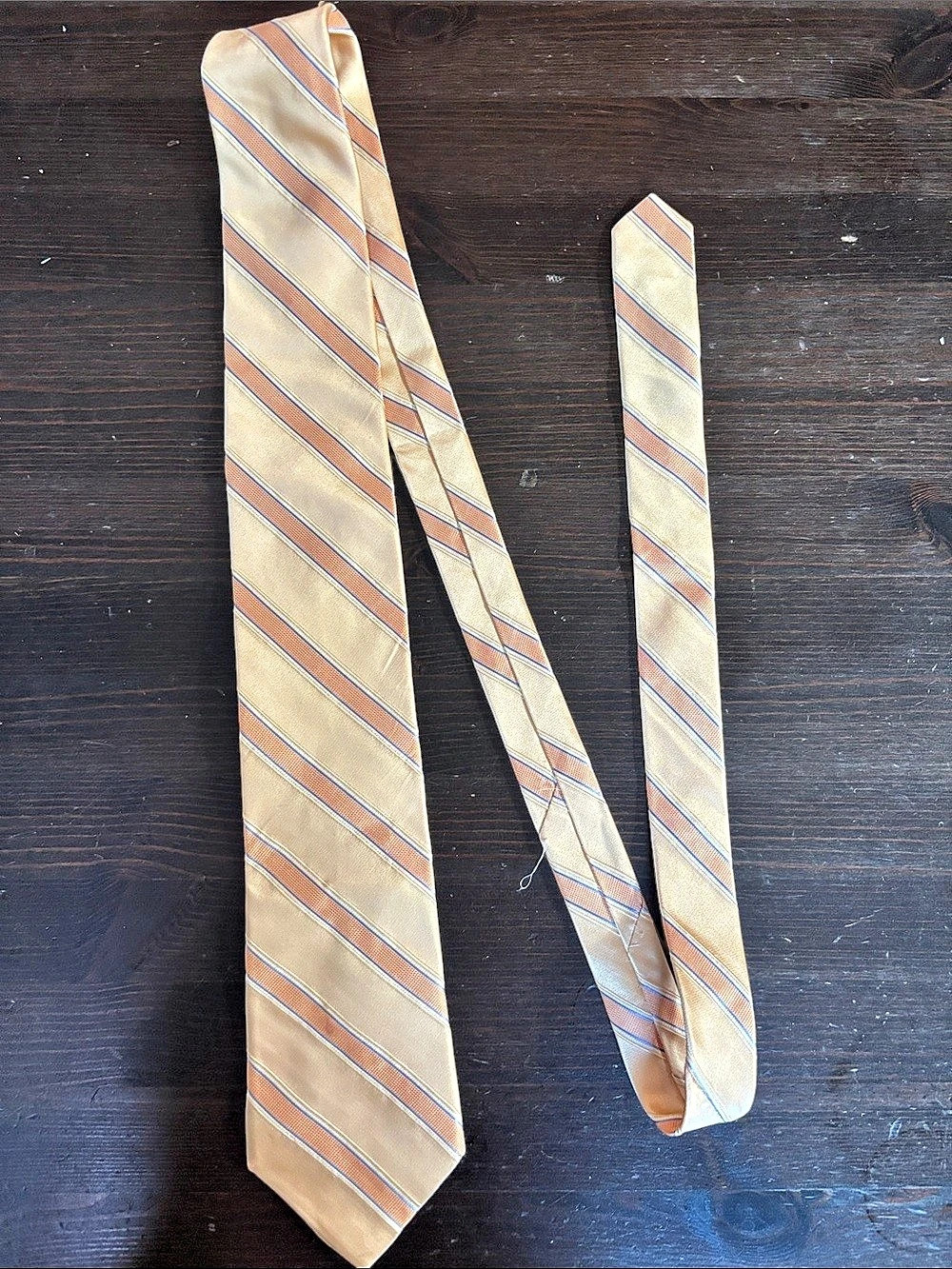 Michael Kors Striped Tie in Gold & Brown